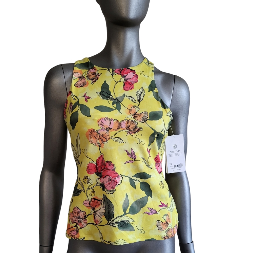 2. NWT Athleta yellow floral workout top/bra Size Med. - Picture 2 of 5